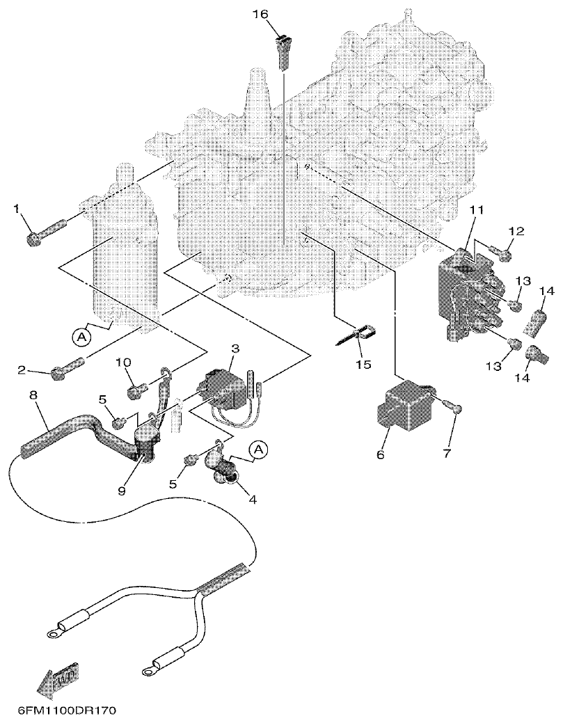 Yamaha F25G ELECTRICAL 3 parts diagram